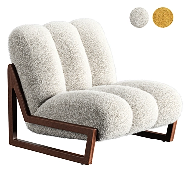 Theodore Luxe Velvet Armchair 3D model image 1 