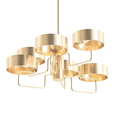 Italian Gold Plated Chandelier 3D model image 1 