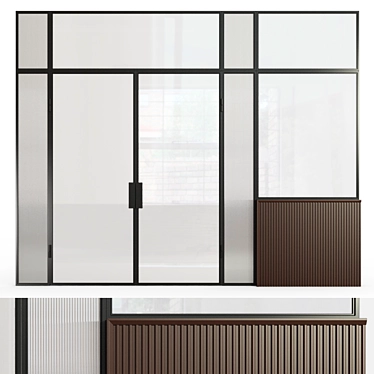 Sleek Glass Partition 8 3D model image 1 