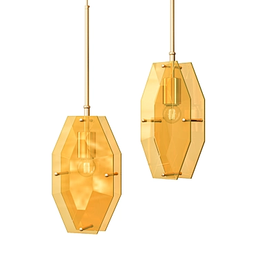 Elegant Topaz Pendant Light: Enhance Your Space with Anzazo's Exclusive Design 3D model image 1 