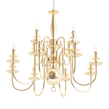 Luxury Candle Chandelier 3D model image 1 