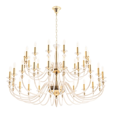 Elegant Murano Glass Chandelier 3D model image 1 
