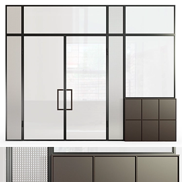 Description translation: Glass partition 9.

Title: Sleek Glass Partition - Perfect for Space Division 3D model image 1 