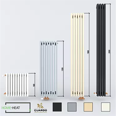 Guardo Retta 6P Vertical Radiator 60x30 3D model image 1 