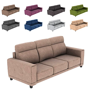 Versatile Quinto Sofa: 9 Stunning Materials 3D model image 1 