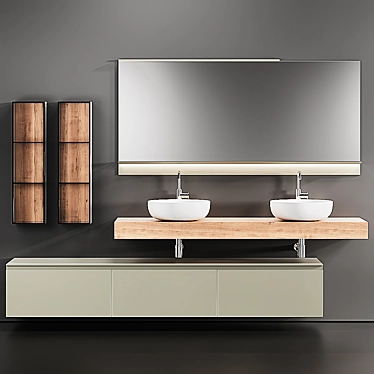 Edone Modern Wall-Mounted Vanity 3D model image 1 