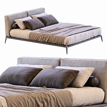 Poliform Park Uno Bed: Sleek, Modern Design 3D model image 1 