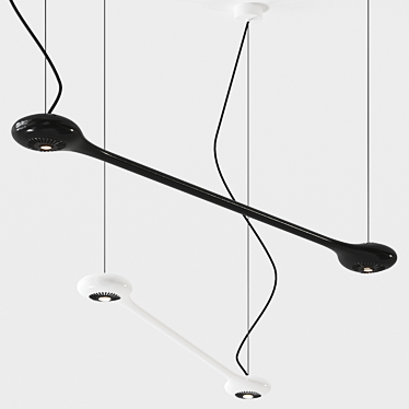 Sleek Carbon Pendant Light 3D model image 1 