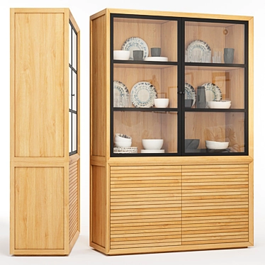 Joaquin Oak Veneer Cupboard 3D model image 1 