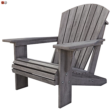 Rustic Wood Garden Chair 3D model image 1 