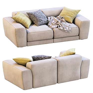 Luxury Pasha Sofa: Chic and Elegant 3D model image 1 