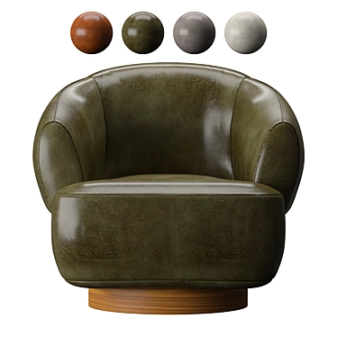 Merrick Leather Swivel Chair - Elegant and Versatile Seating 3D model image 1 