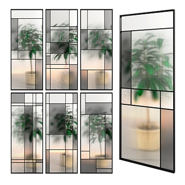 Adjustable Glass Partition 02 3D model image 1 