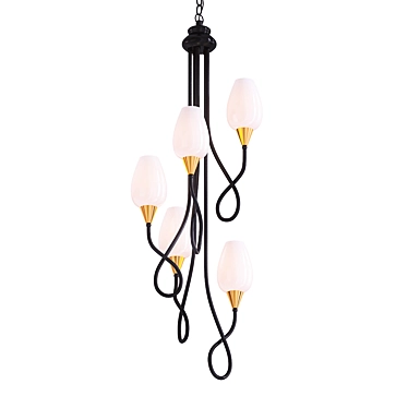 Elegant Viola Milk Pendant Light 3D model image 1 