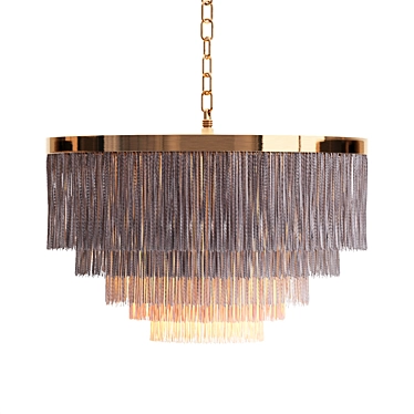 Boho Brass Fringe Pendant 3D model image 1 