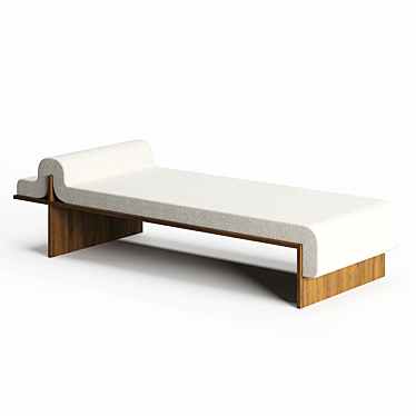 Cozy Wood Frame Daybed 3D model image 1 