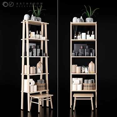 Modern Bathroom Accessories Set 3D model image 1 