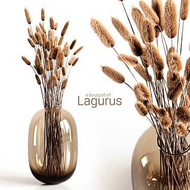 Whimsical Lagurus Bouquet 3D model image 1 