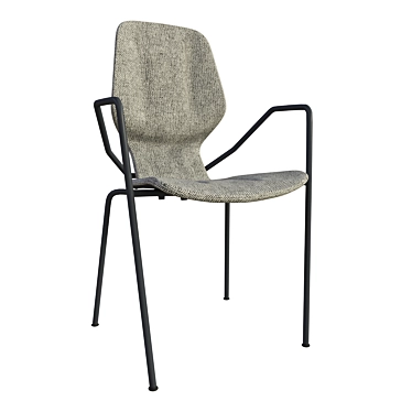 Sleek Prostoria Oblikant Chair: Metal Legs with Armrests 3D model image 1 