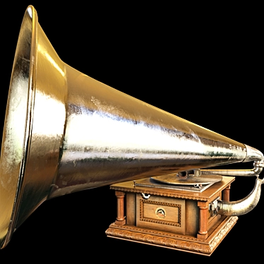 Vintage Gramophone: His Master's Voice 3D model image 1 