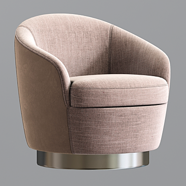 Claudia Swivel Armchair: Petite and Versatile 3D model image 1 