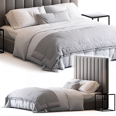 Modena King Upholstered Bed 3D model image 1 