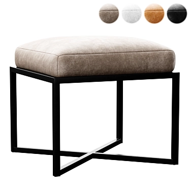 Elegant Nadia Leather Stool 3D model image 1 