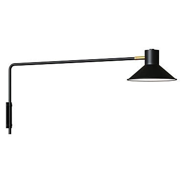 Sleek Black Wall Lamp 3D model image 1 