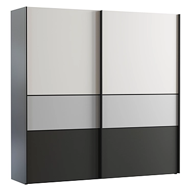 Sleek Sliding Wardrobe Trio 3D model image 1 