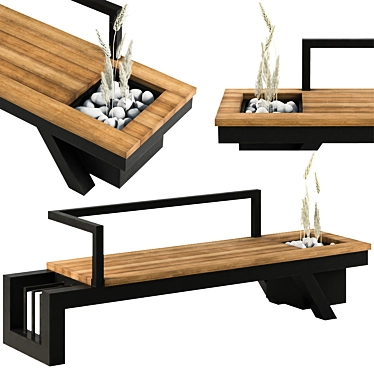 Outdoor Oasis: Backyard Deicoon Bench 3D model image 1 