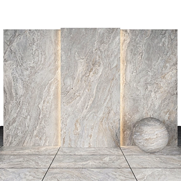 Premium Gray Stone Slabs 3D model image 1 