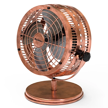 Vintage Copper Desk Fan - HOLMES Heritage 3D model image 1 