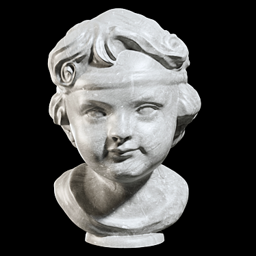 Italian Carved Marble Girl Bust 3D model image 1 