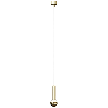 Sleek Brass Pendant Light 3D model image 1 