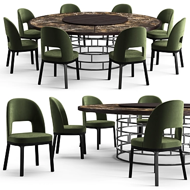 Elegant Flexform Mood Dining Set 3D model image 1 