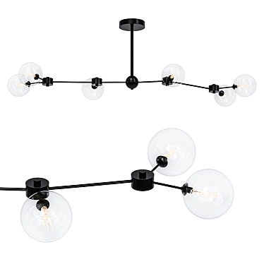 Sleek Black Ceiling Light: Aurelia 3D model image 1 