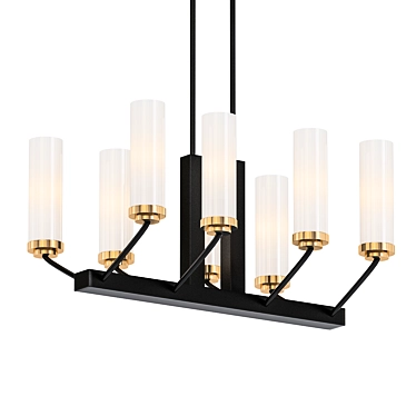 Modern 8-Light Kitchen Island Candle Chandelier 3D model image 1 