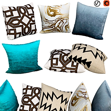 Decorative Pillows Collection 3D model image 1 