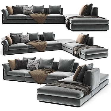 Modern Flexform Zeno 2 Sofa 3D model image 1 