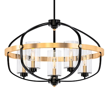 Carlsen 5-Light Geometric Chandelier 3D model image 1 