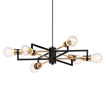 Sleek 6-Light Sputnik Chandelier 3D model image 1 