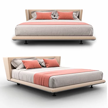 Elevate Your Bedroom with B&B Italia NOONU Bed 3D model image 1 
