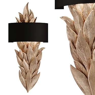 Elegant Leaf Wall Lamp 3D model image 1 