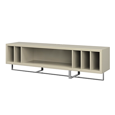 MOD Interiors VIGO TV Stand | Glossy Finish, Polished Steel Legs 3D model image 1 