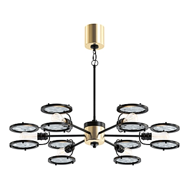 Industrial Loft Glass Chandelier 3D model image 1 