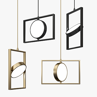 Lunar Rectangle Pendant Light 3D model image 1 