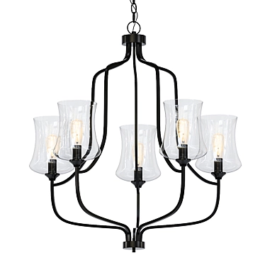 Elegant 5-Light Chandelier 3D model image 1 
