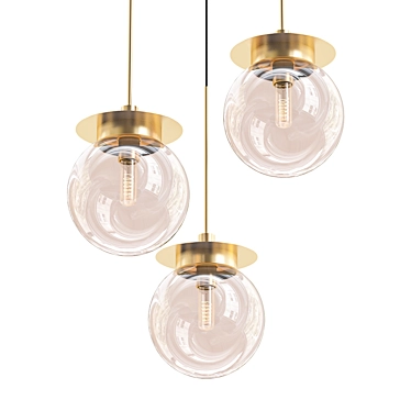 Elegant Waterfall Pendant Light 3D model image 1 