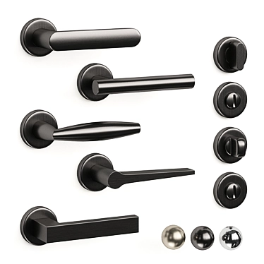 Elegant Olivari Door Handle Set 3D model image 1 