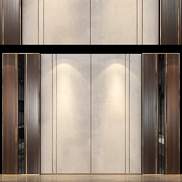  Modern Wood Wall Panel 34 3D model image 1 